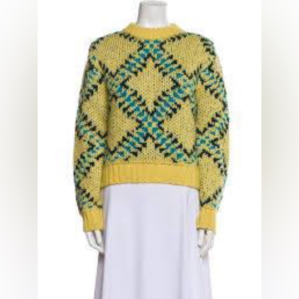 Lingua Franca Alpaca Printed Sweater Size M